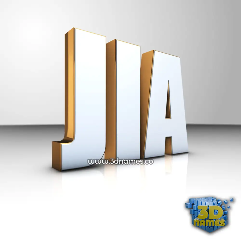 jia in White'n'Gold style - 3D name wallpaper