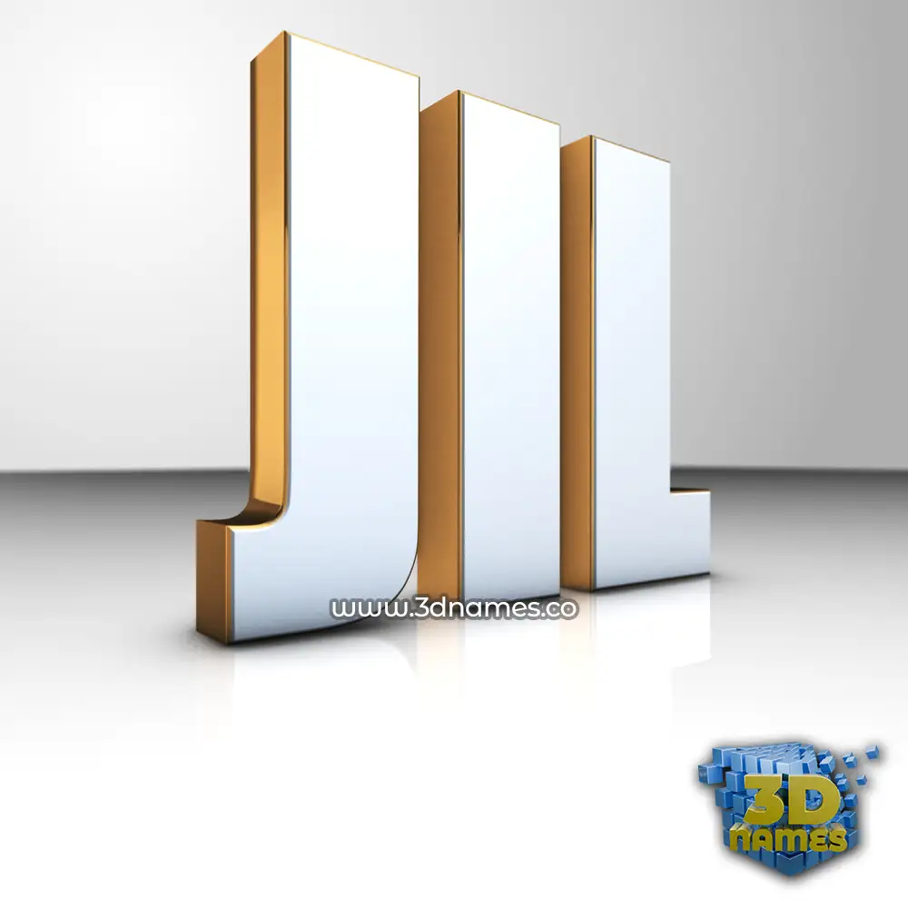 jil in White'n'Gold style - 3D name wallpaper