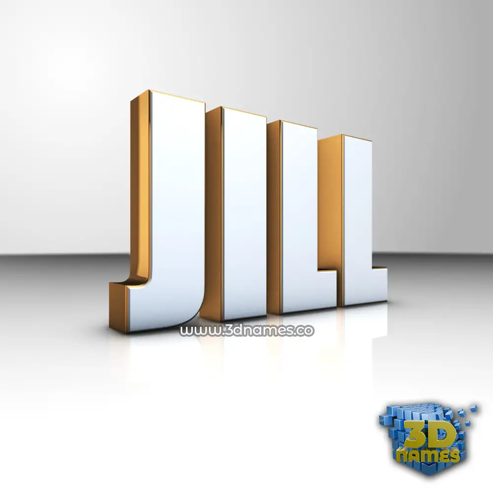jill in White'n'Gold style - 3D name wallpaper