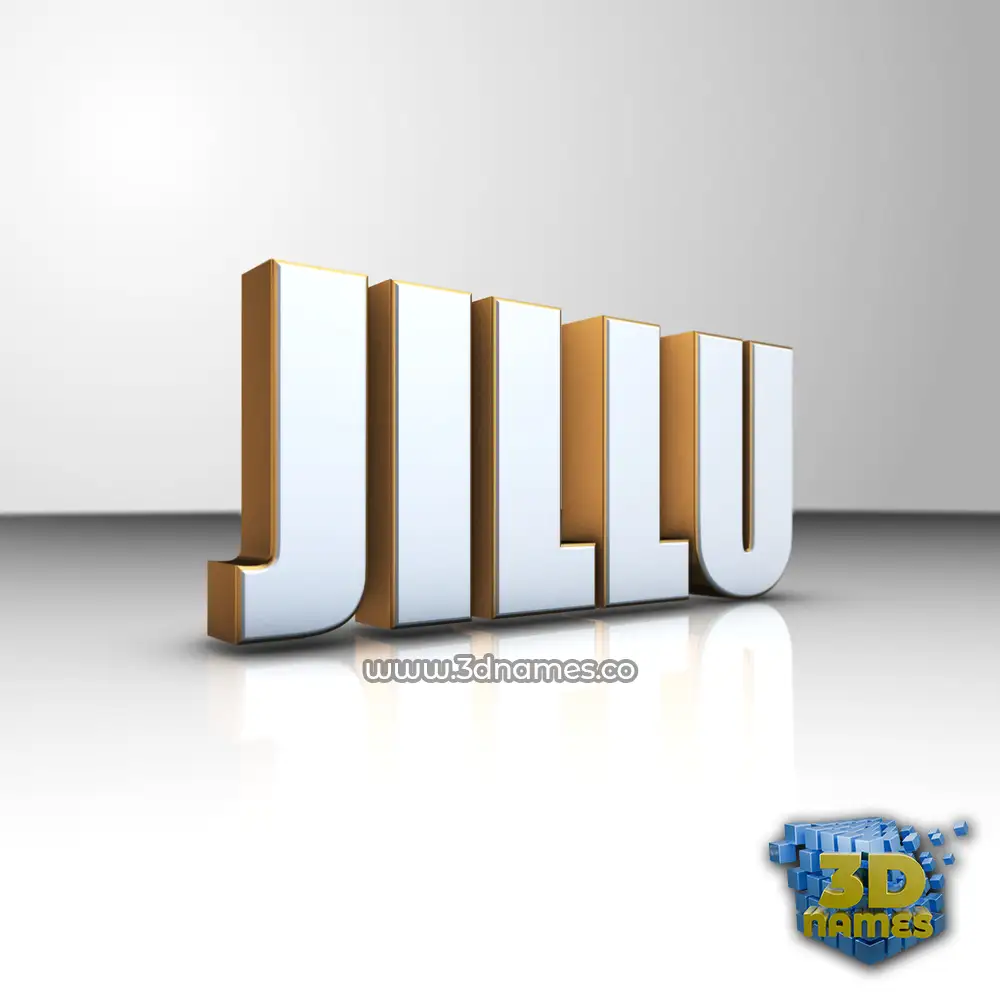 jillu in White'n'Gold style - 3D name wallpaper