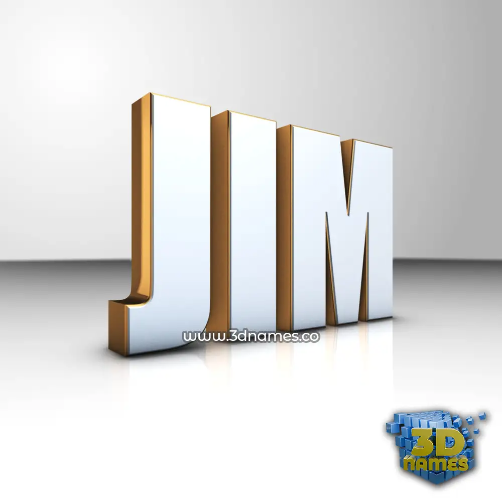 jim in White'n'Gold style - 3D name wallpaper