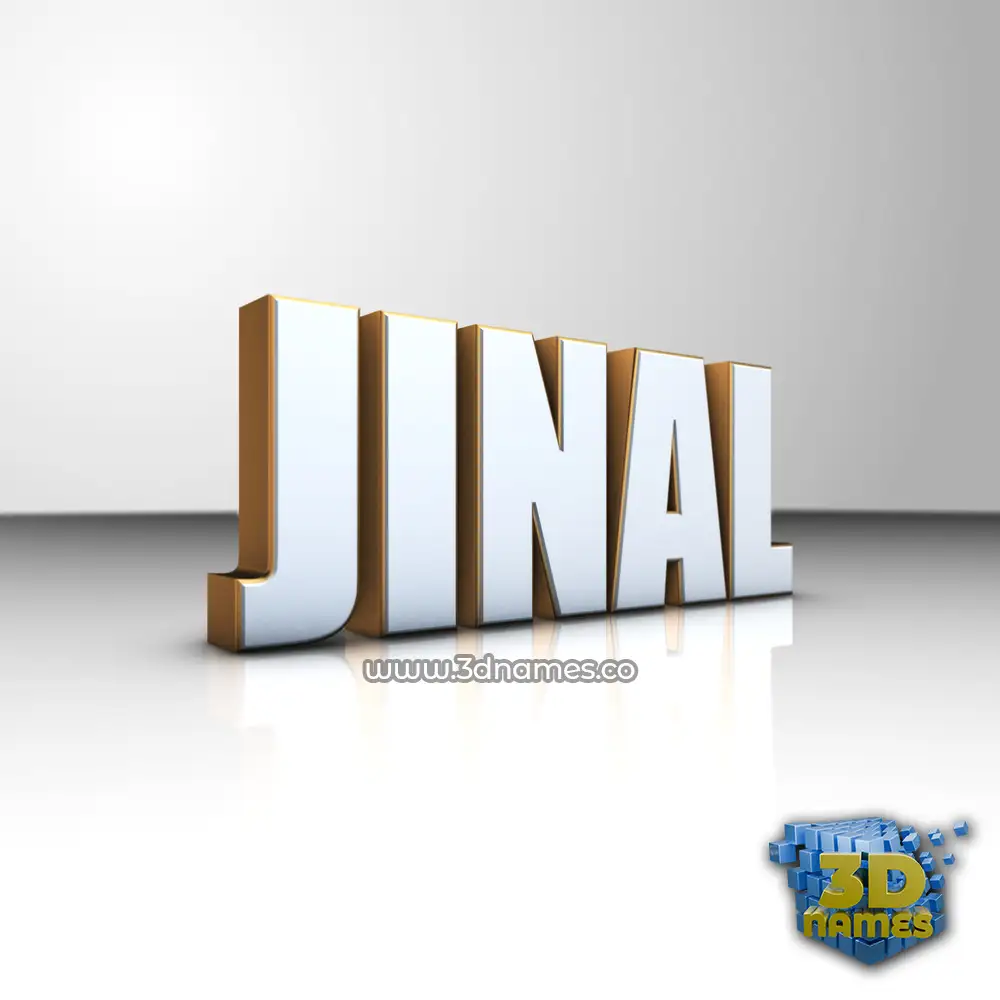 jinal in White'n'Gold style - 3D name wallpaper
