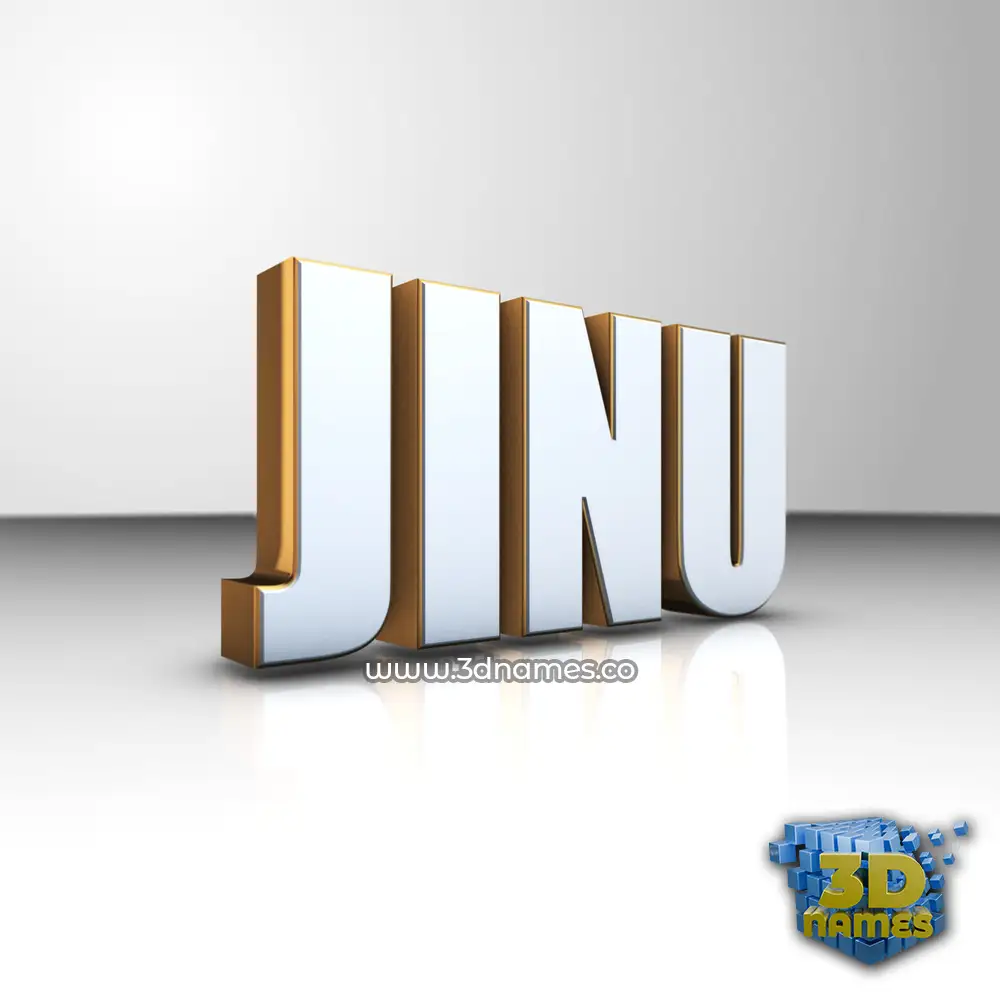 jinu in White'n'Gold style - 3D name wallpaper