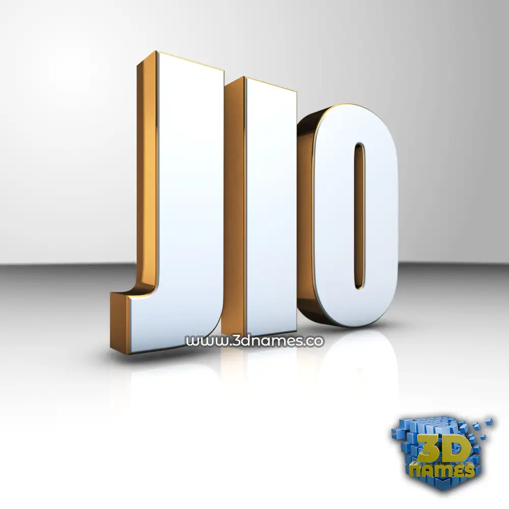 jio in White'n'Gold style - 3D name wallpaper