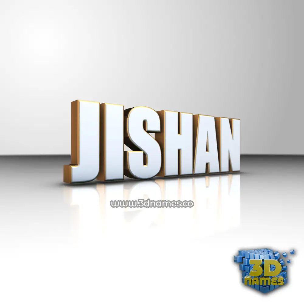 jishan in White'n'Gold style - 3D name wallpaper
