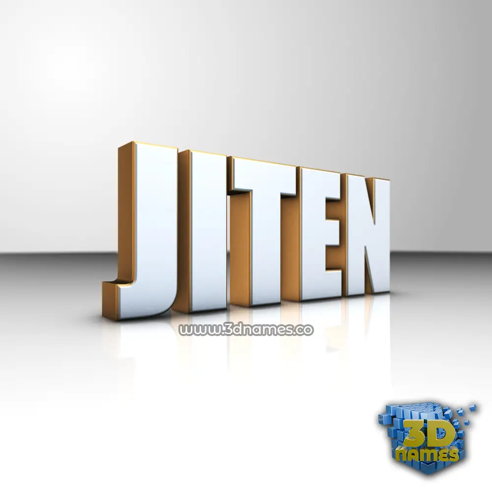 jiten in White'n'Gold style - 3D name wallpaper