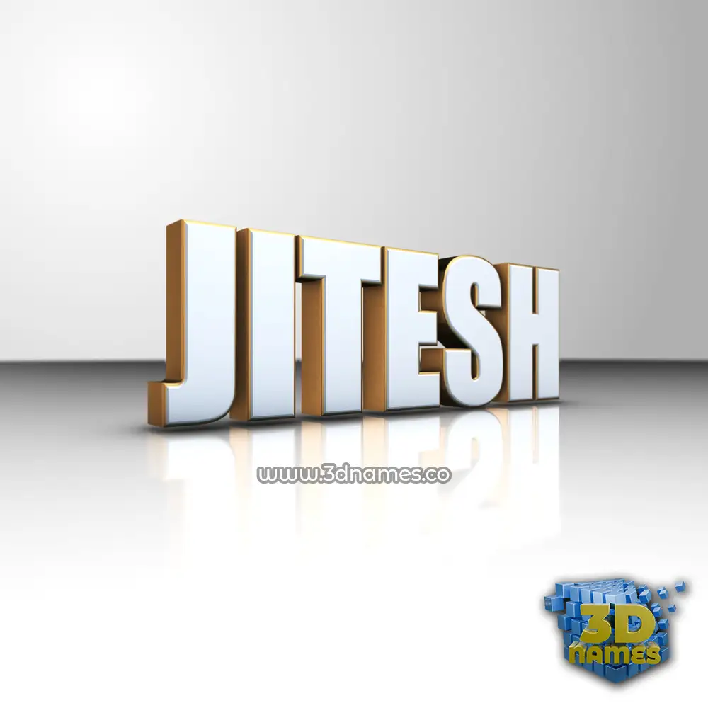 jitesh in White'n'Gold style - 3D name wallpaper