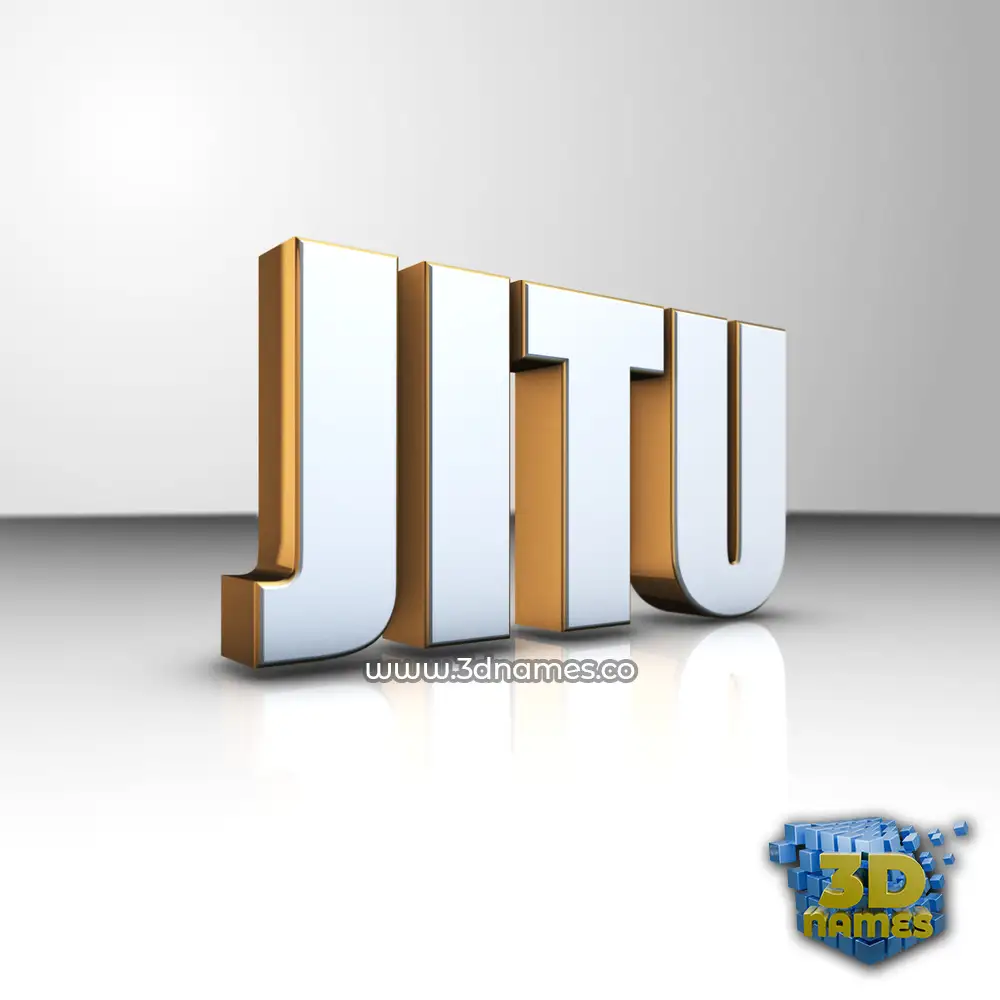 jitu in White'n'Gold style - 3D name wallpaper