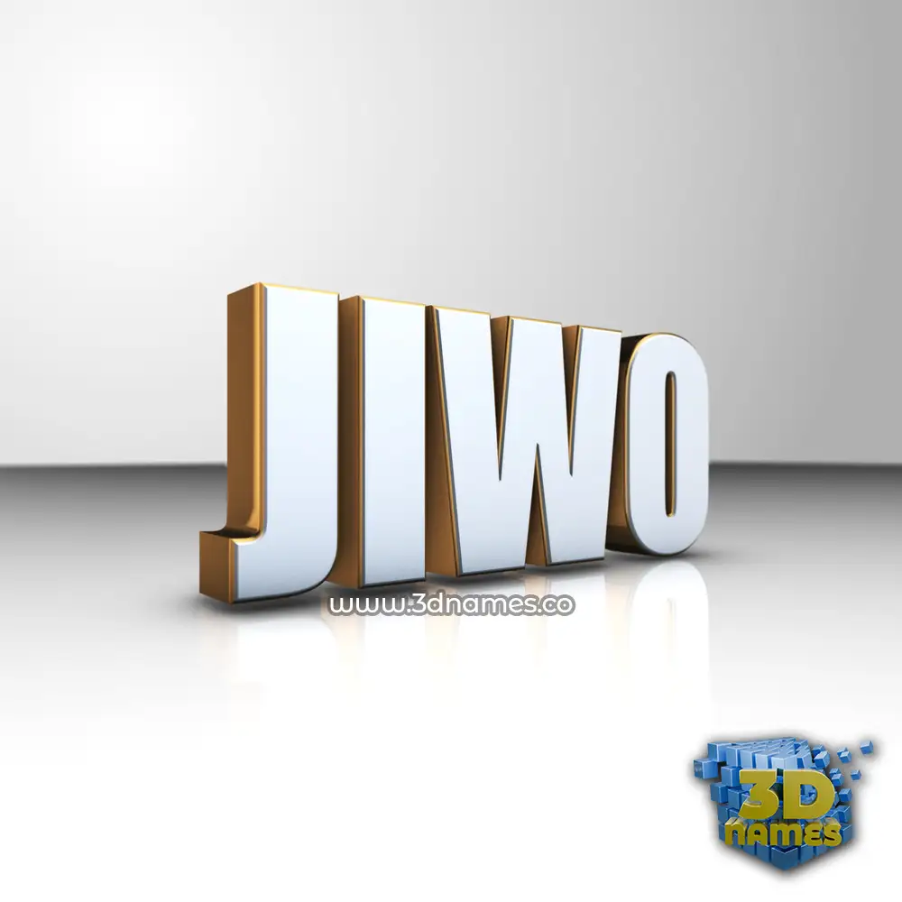 jiwo in White'n'Gold style - 3D name wallpaper