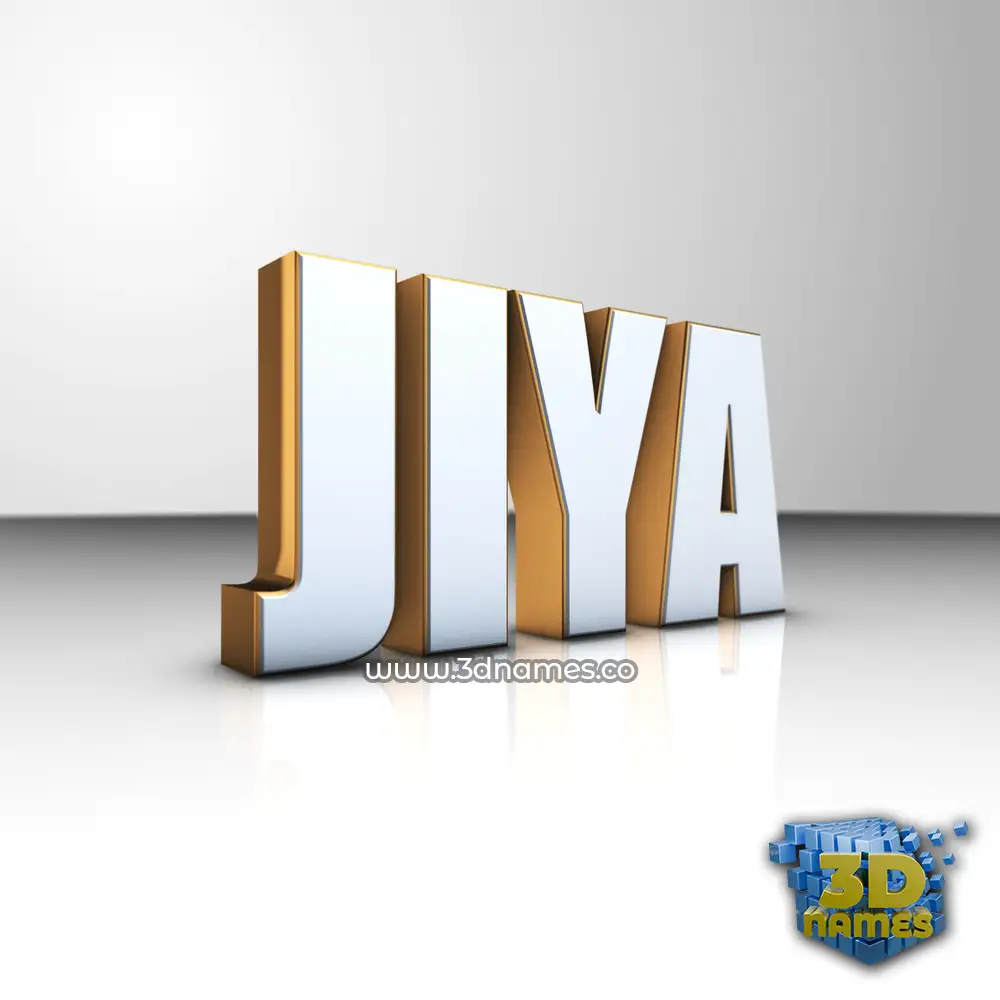 jiya in White'n'Gold style - 3D name wallpaper