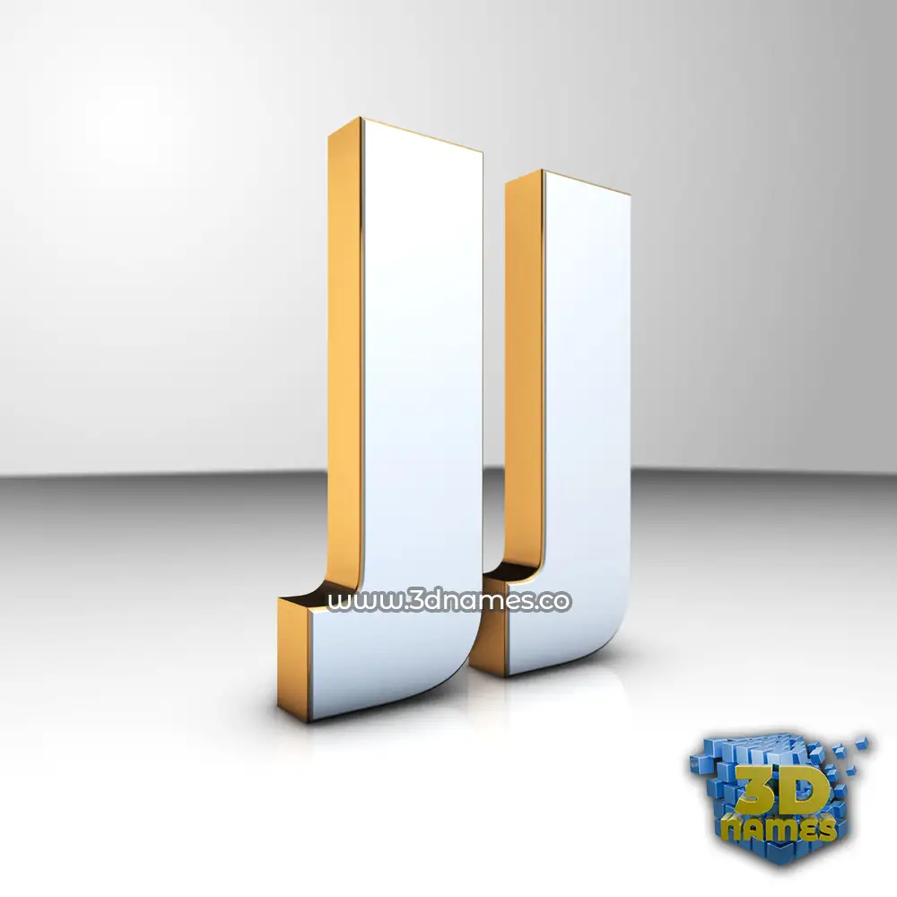 jj in White'n'Gold style - 3D name wallpaper