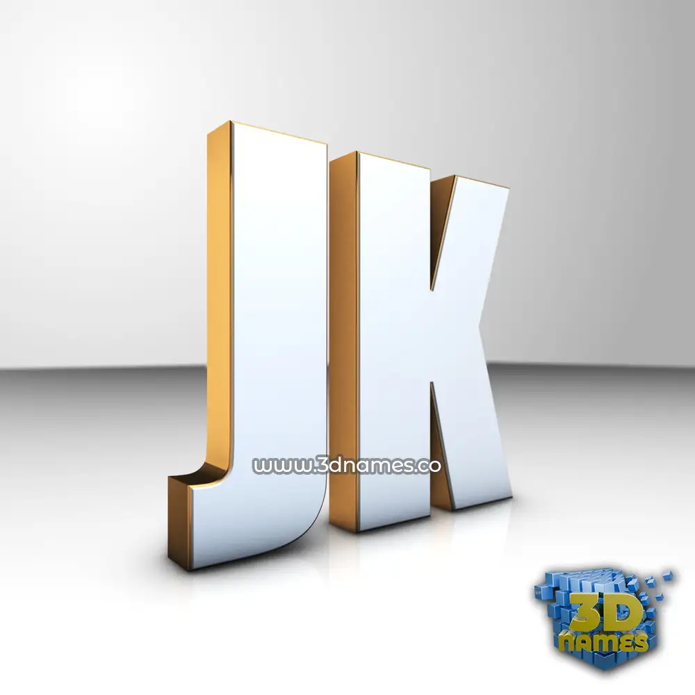 jk in White'n'Gold style - 3D name wallpaper