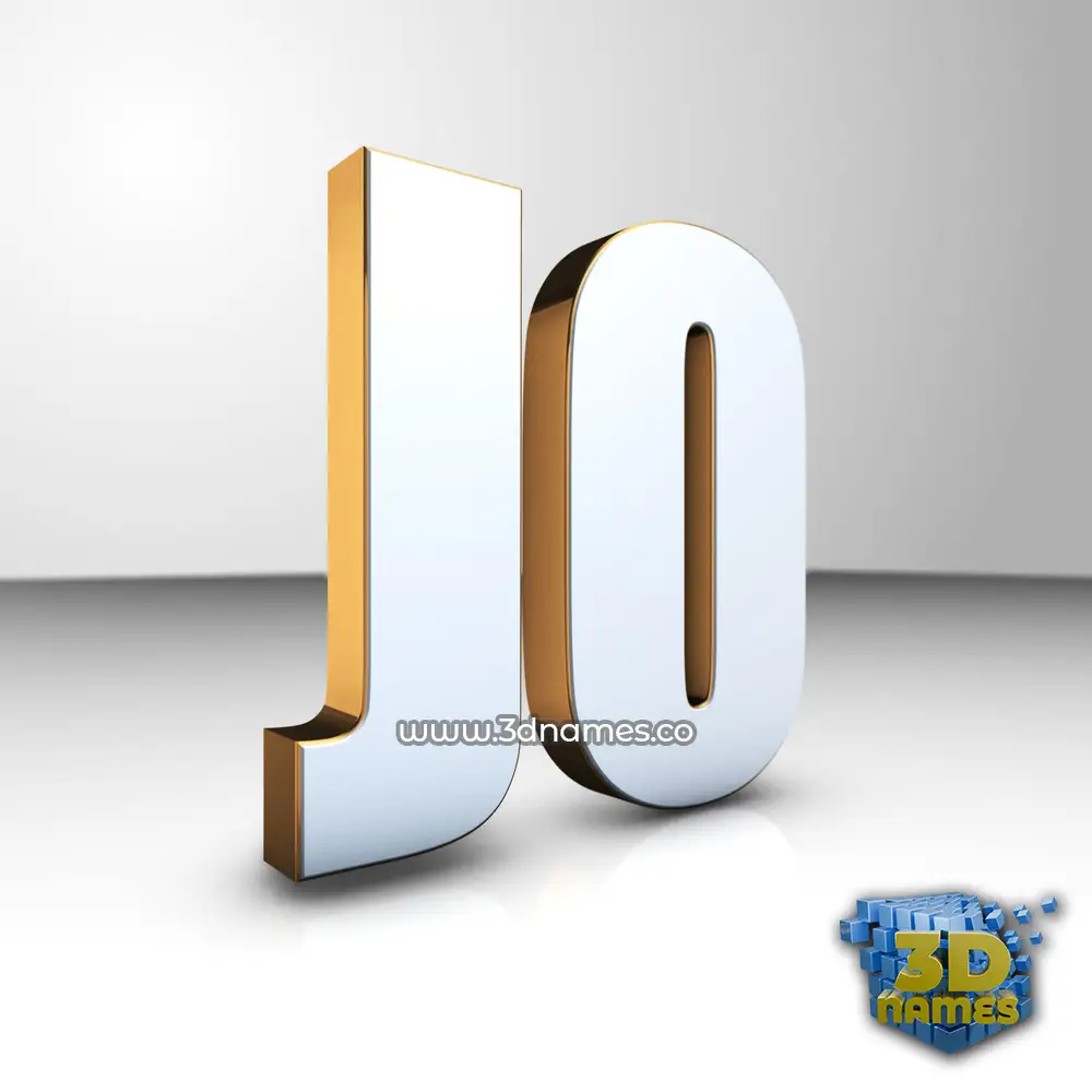 jo in White'n'Gold style - 3D name wallpaper