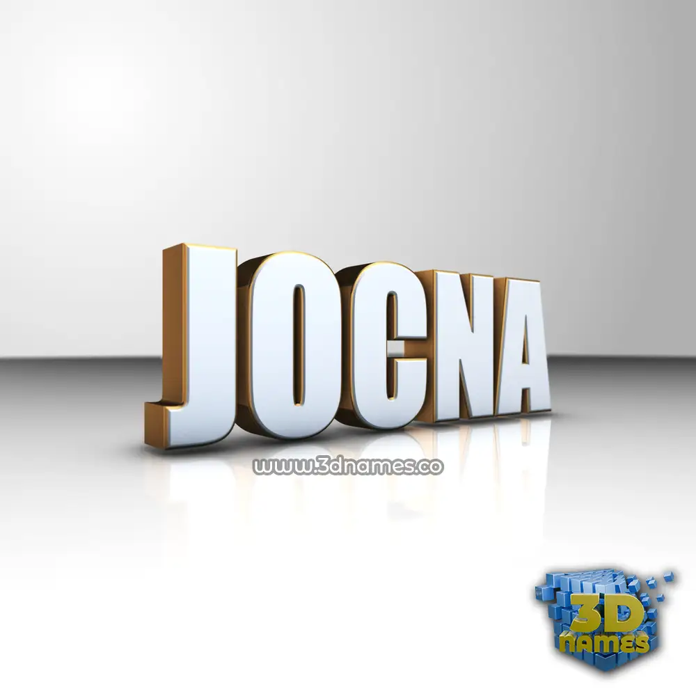 jocna in White'n'Gold style - 3D name wallpaper
