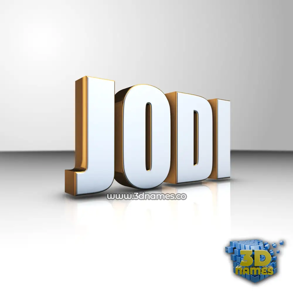 jodi in White'n'Gold style - 3D name wallpaper