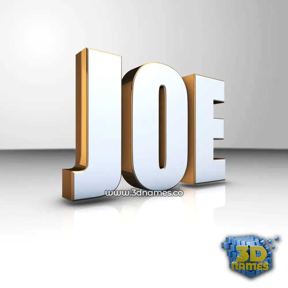 joe in White'n'Gold style - 3D name wallpaper