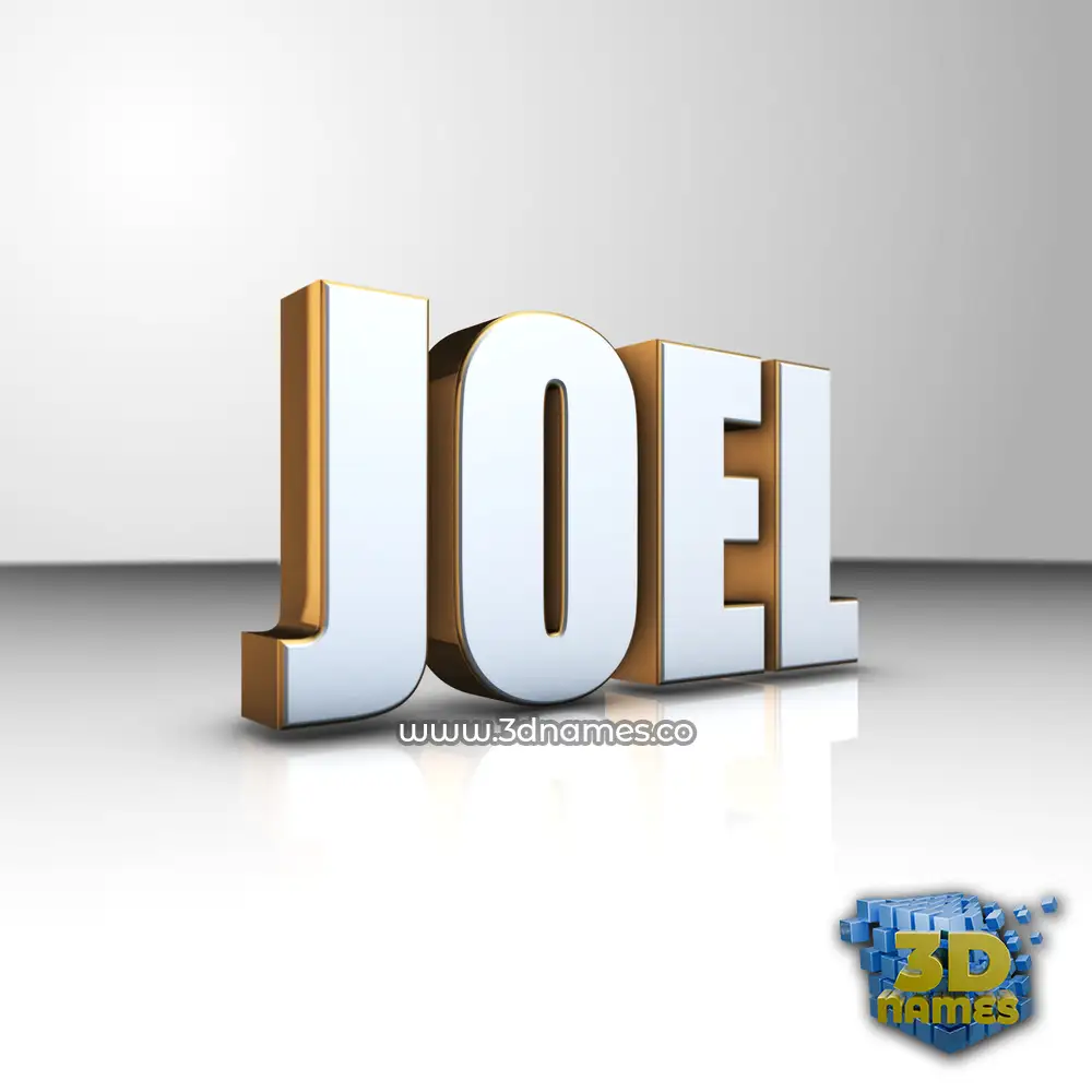 joel in White'n'Gold style - 3D name wallpaper