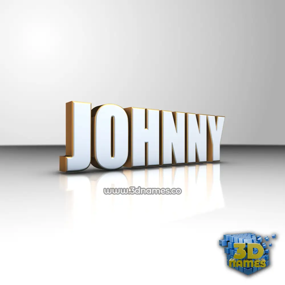 johnny in White'n'Gold style - 3D name wallpaper