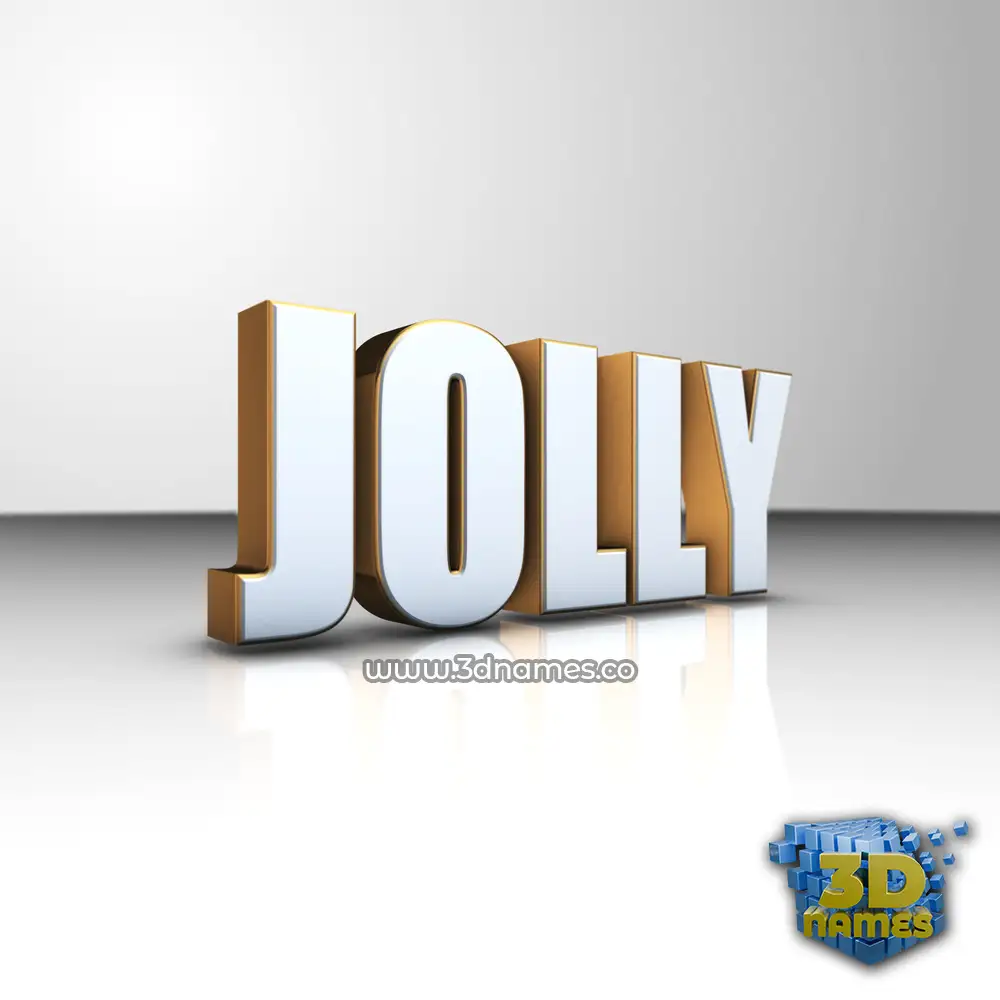 jolly in White'n'Gold style - 3D name wallpaper
