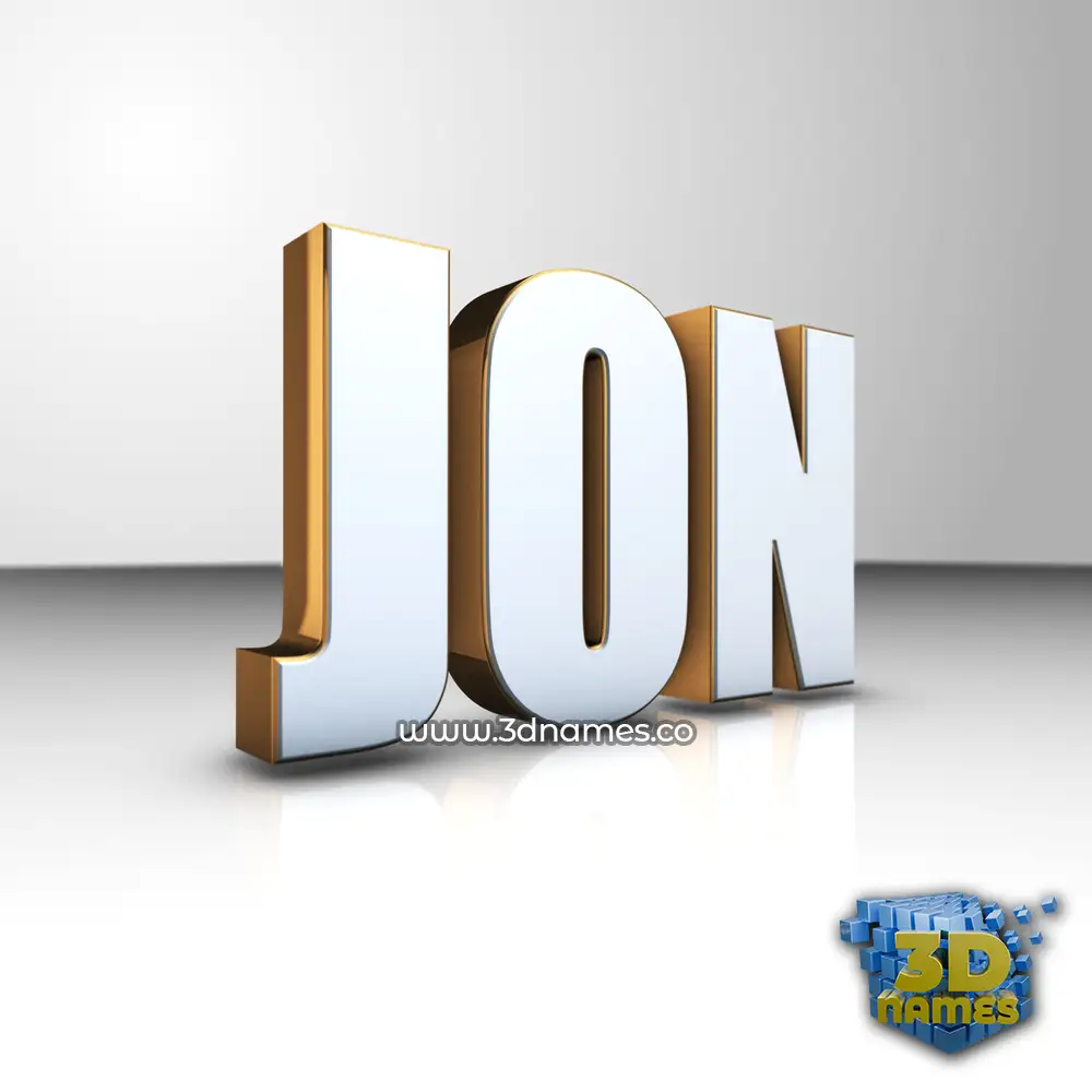 jon in White'n'Gold style - 3D name wallpaper