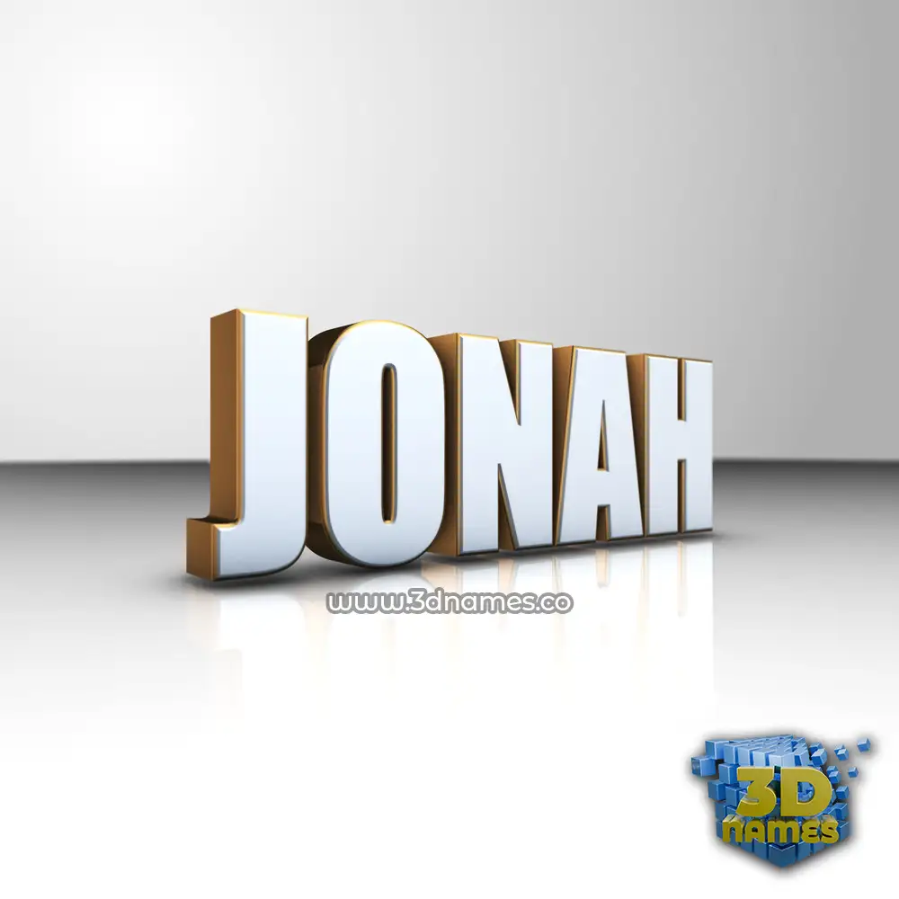 jonah in White'n'Gold style - 3D name wallpaper