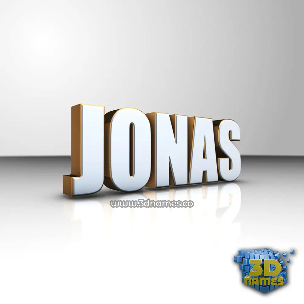jonas in White'n'Gold style - 3D name wallpaper
