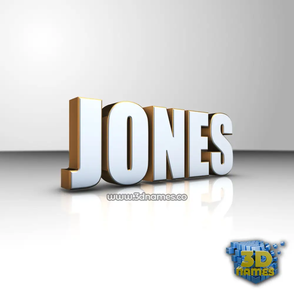 jones in White'n'Gold style - 3D name wallpaper