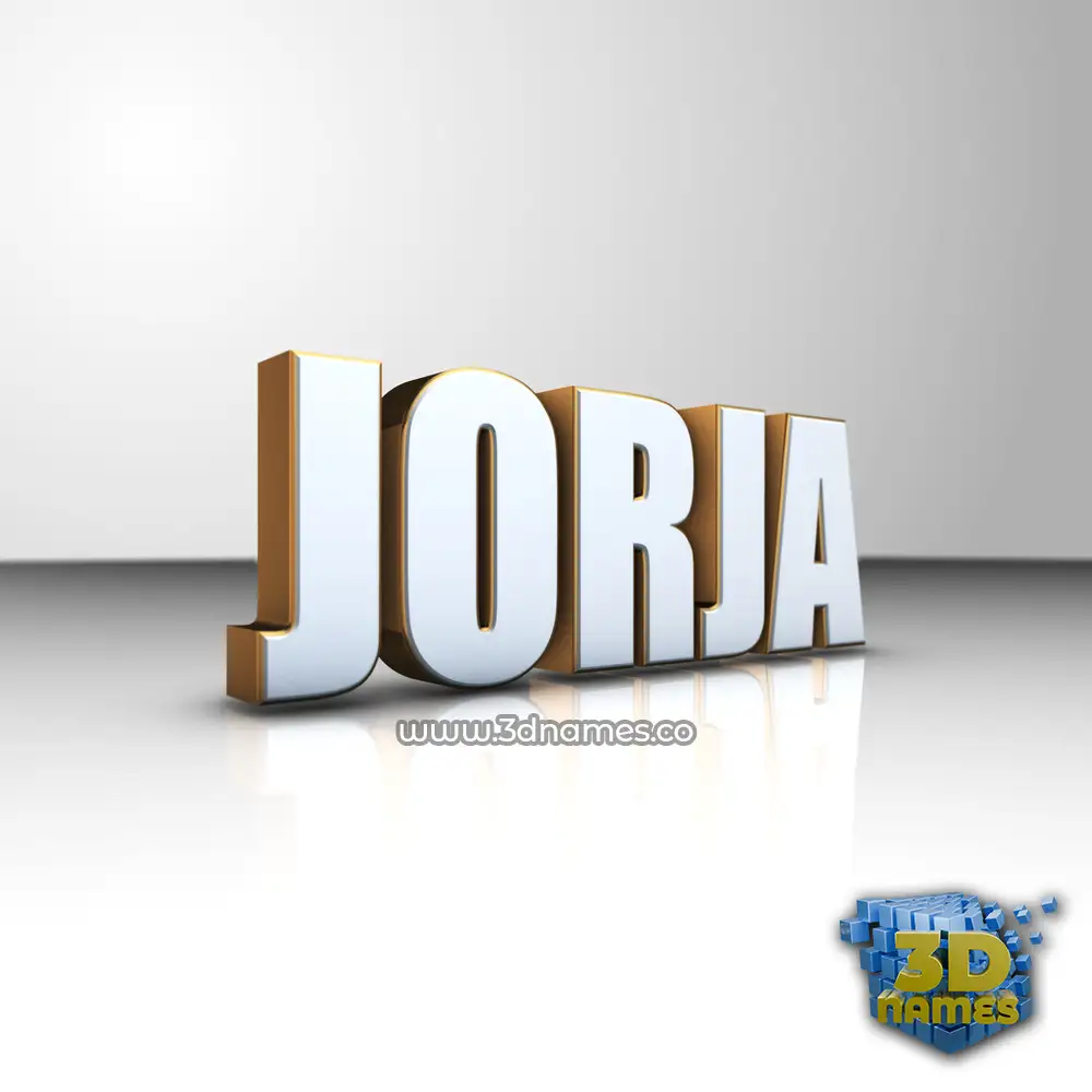 jorja in White'n'Gold style - 3D name wallpaper