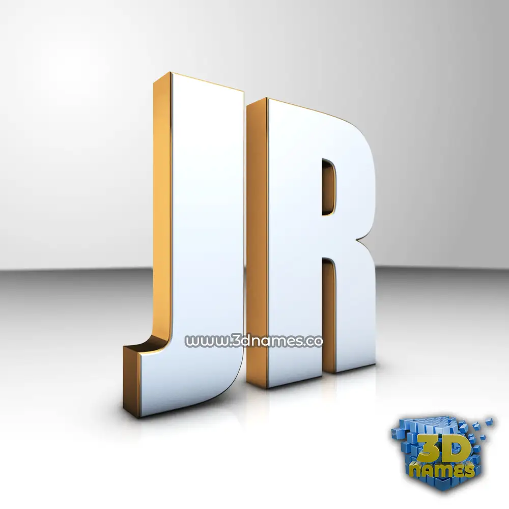 jr in White'n'Gold style - 3D name wallpaper