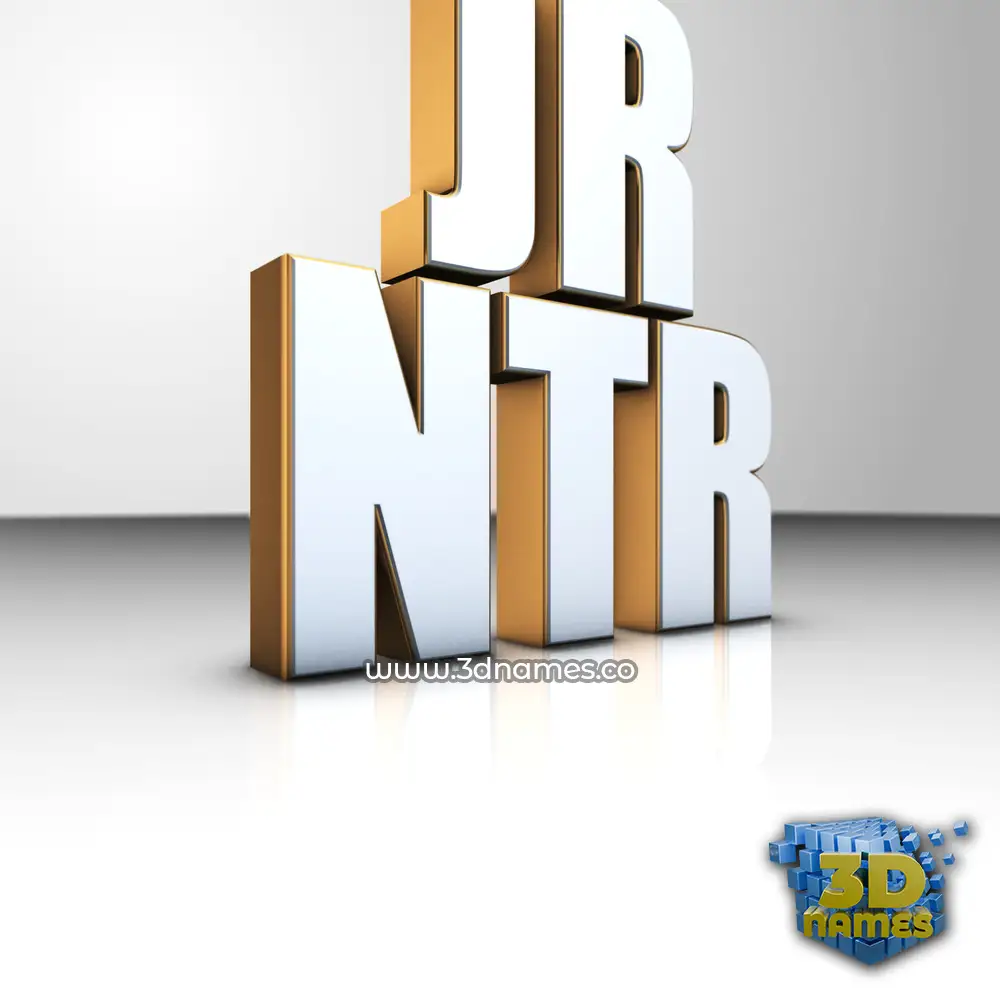 jr ntr in White'n'Gold style - 3D name wallpaper