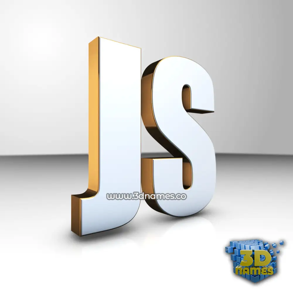 js in White'n'Gold style - 3D name wallpaper