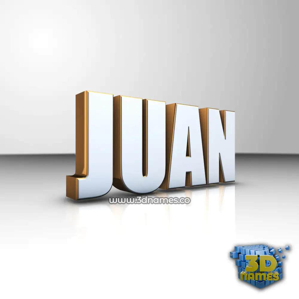juan in White'n'Gold style - 3D name wallpaper