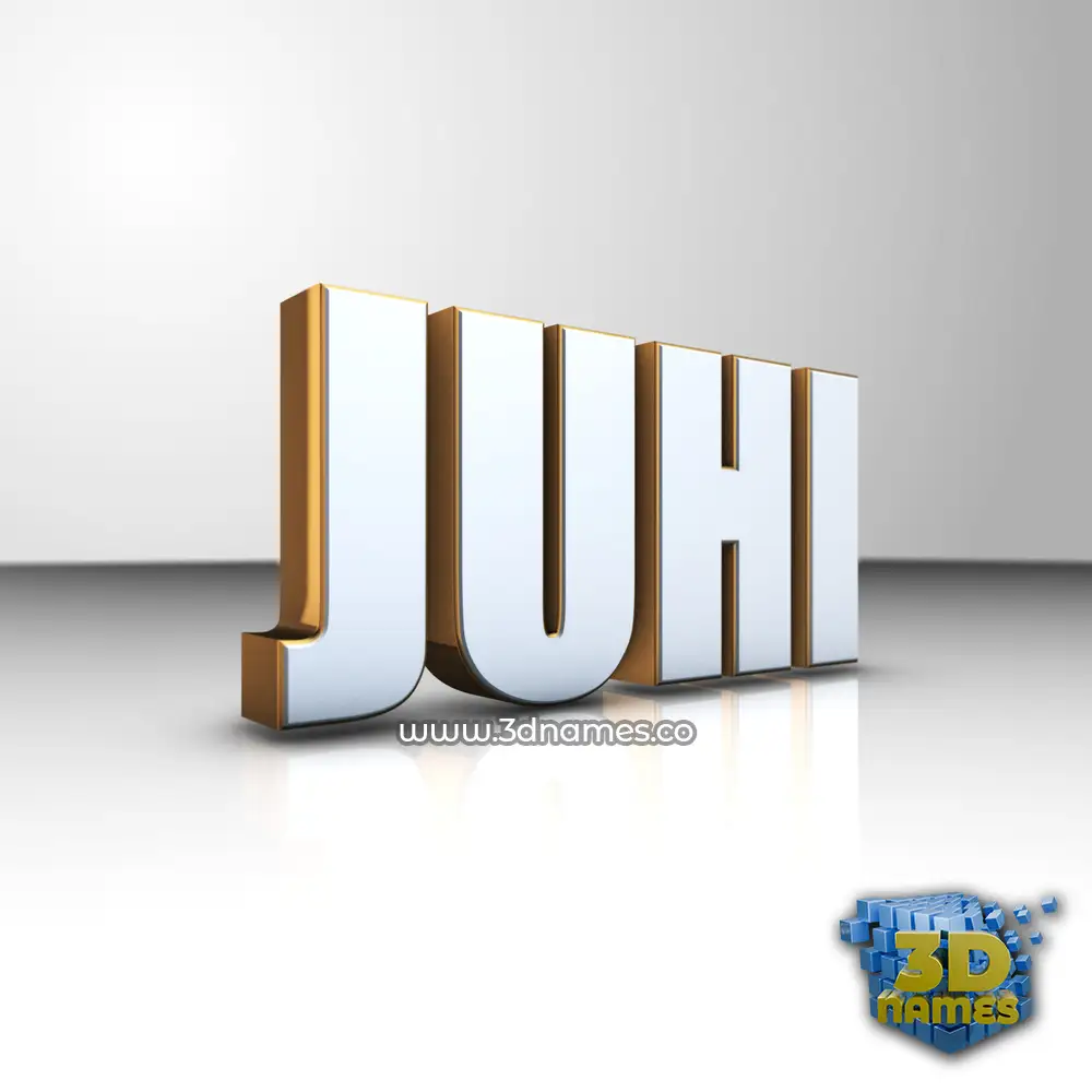 juhi in White'n'Gold style - 3D name wallpaper