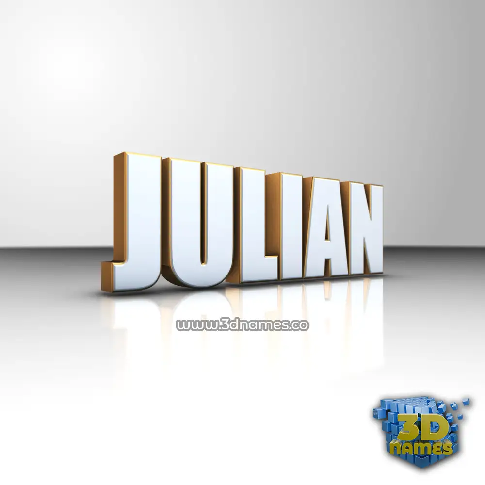 julian in White'n'Gold style - 3D name wallpaper