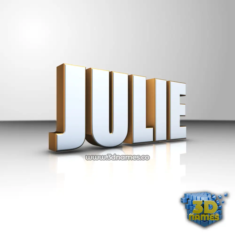julie in White'n'Gold style - 3D name wallpaper