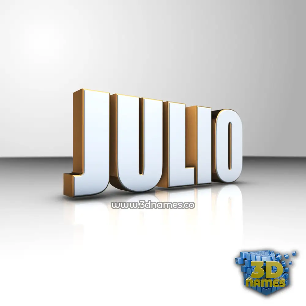 julio in White'n'Gold style - 3D name wallpaper