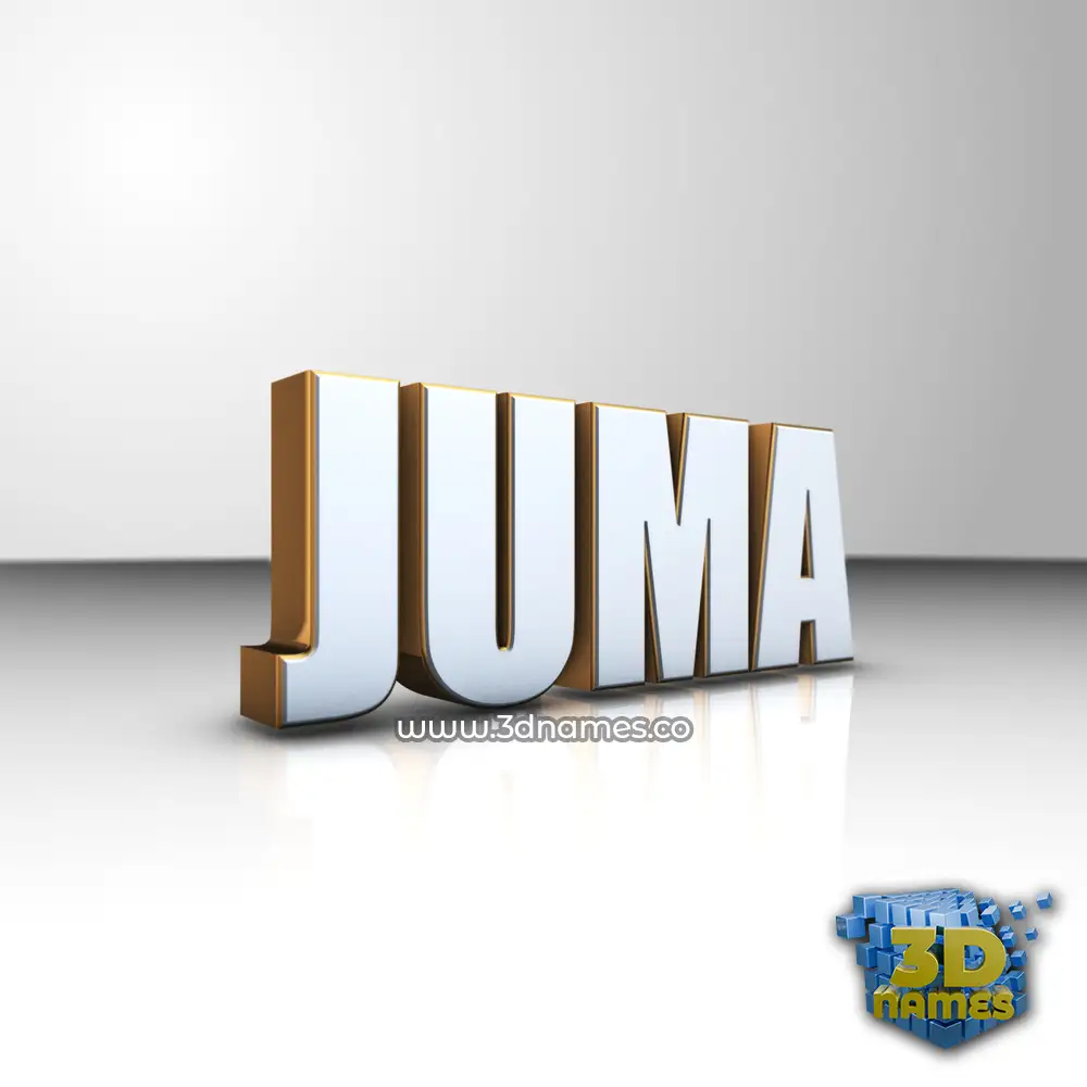 juma in White'n'Gold style - 3D name wallpaper