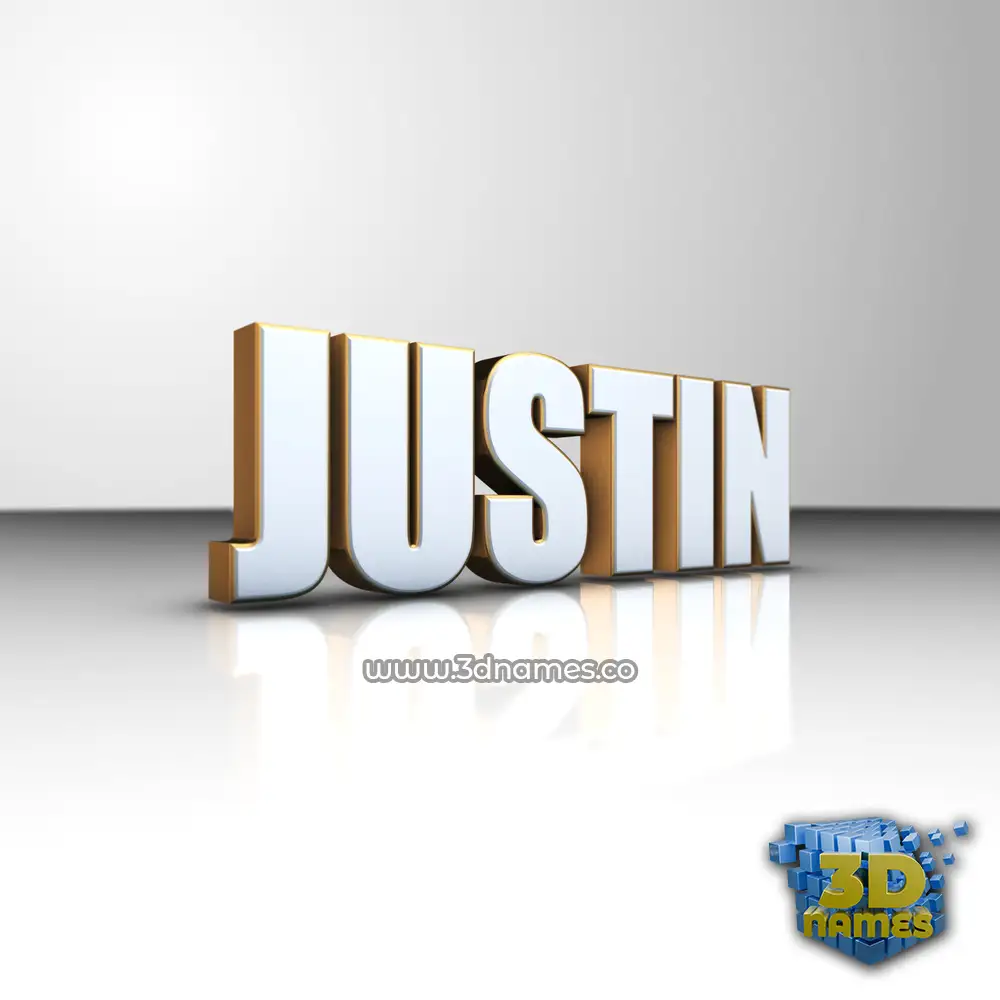 justin in White'n'Gold style - 3D name wallpaper