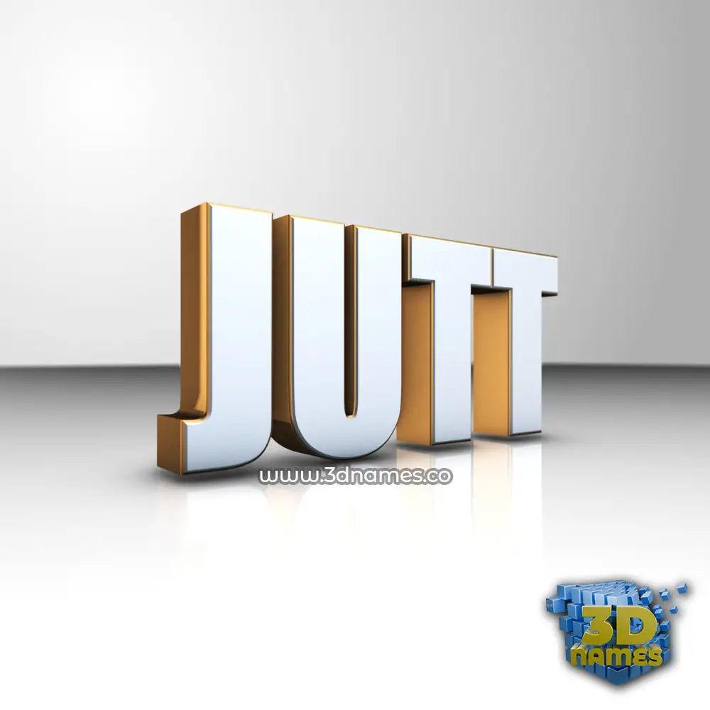 jutt in White'n'Gold style - 3D name wallpaper