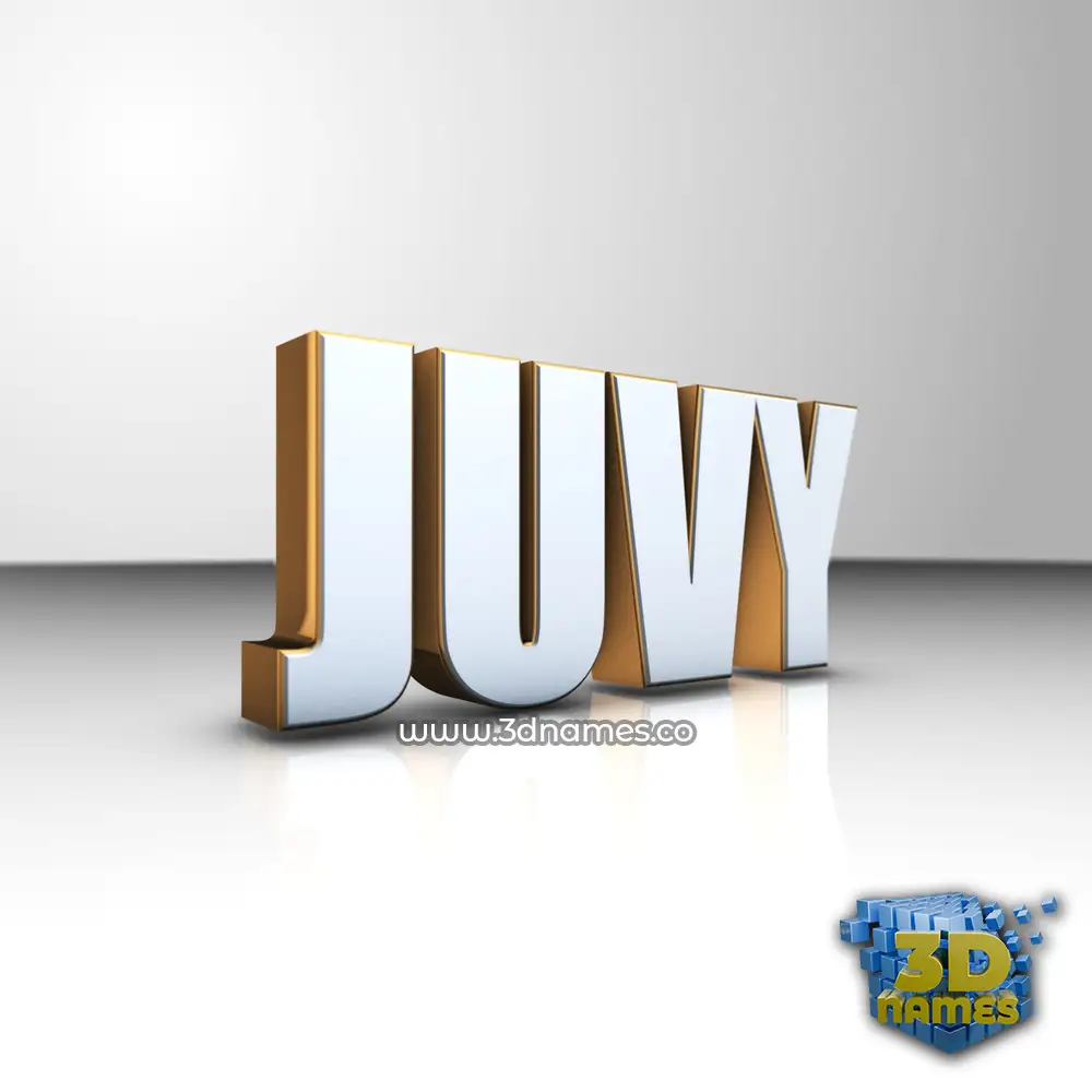 juvy in White'n'Gold style - 3D name wallpaper