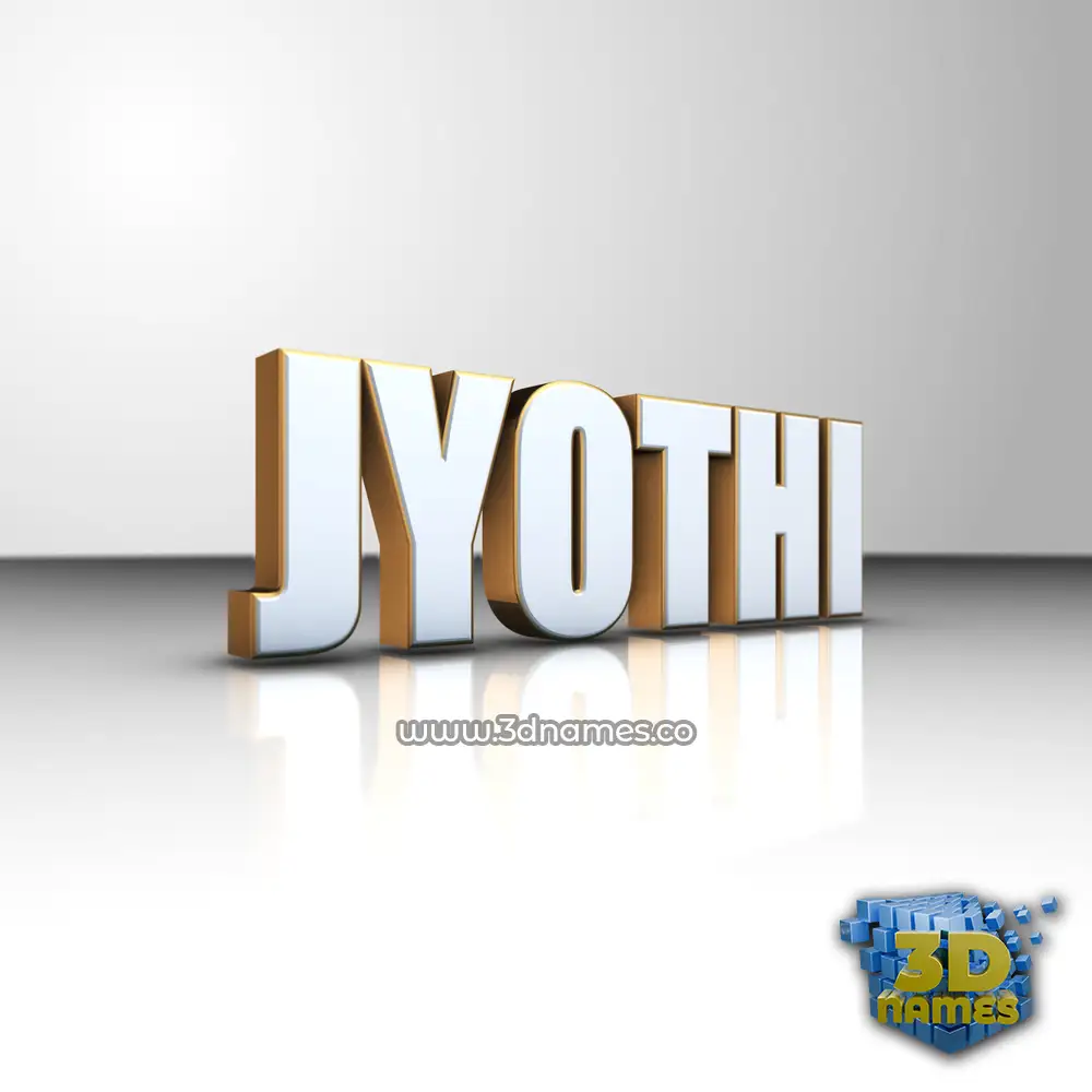 jyothi in White'n'Gold style - 3D name wallpaper