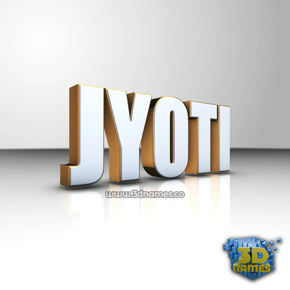 jyoti in White'n'Gold style - 3D name wallpaper
