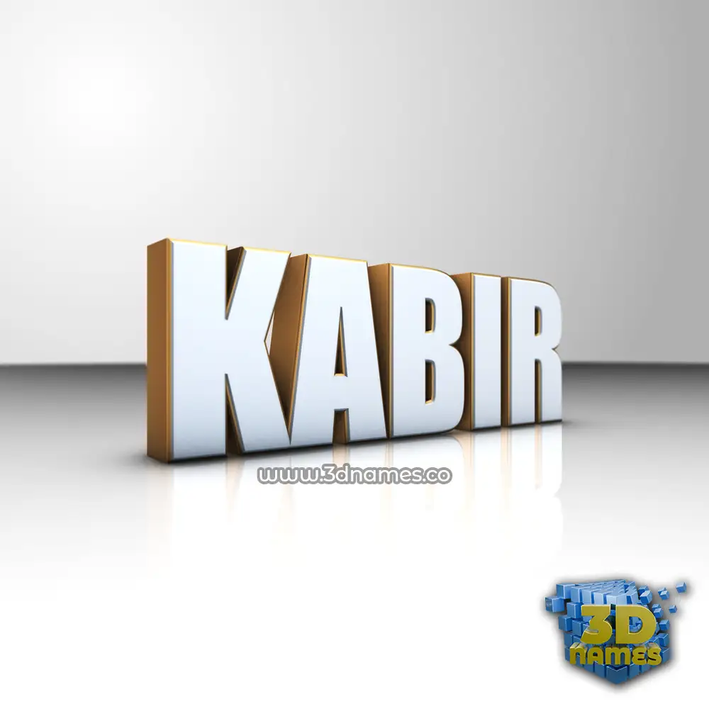 kabir in White'n'Gold style - 3D name wallpaper