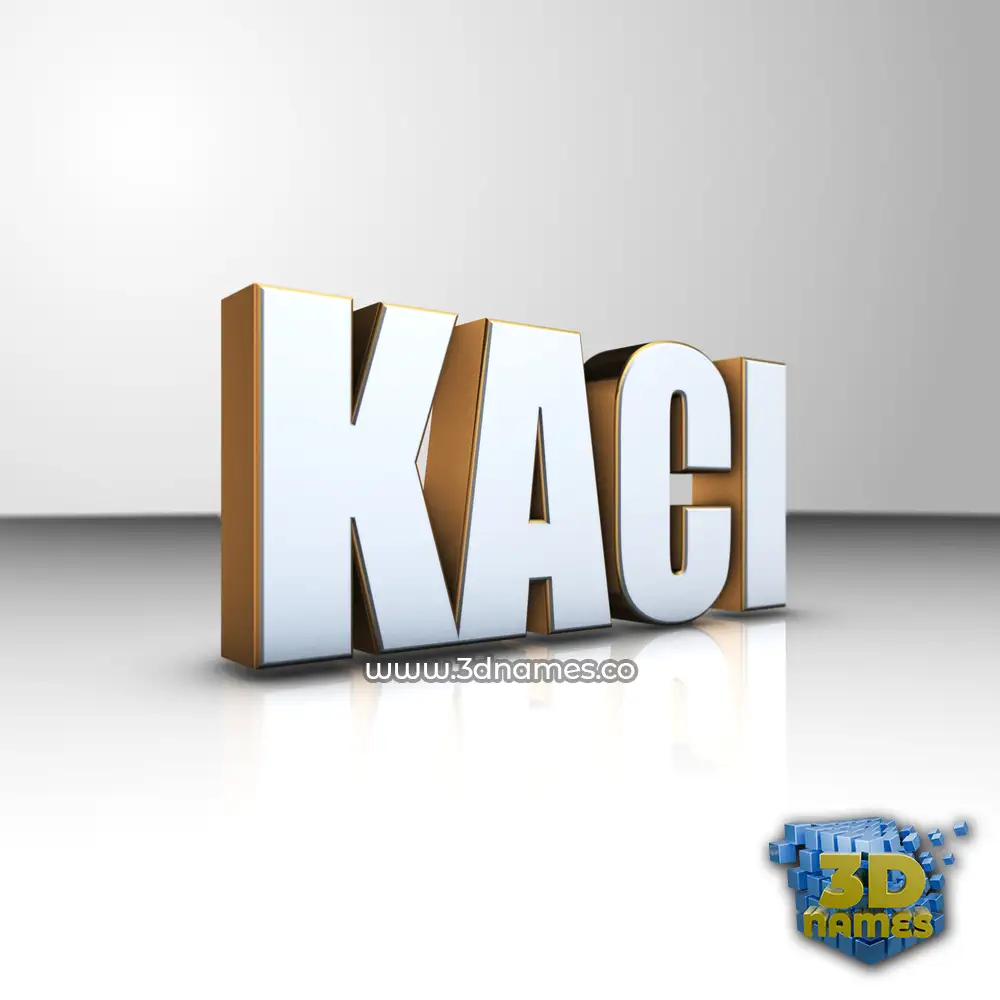 kaci in White'n'Gold style - 3D name wallpaper