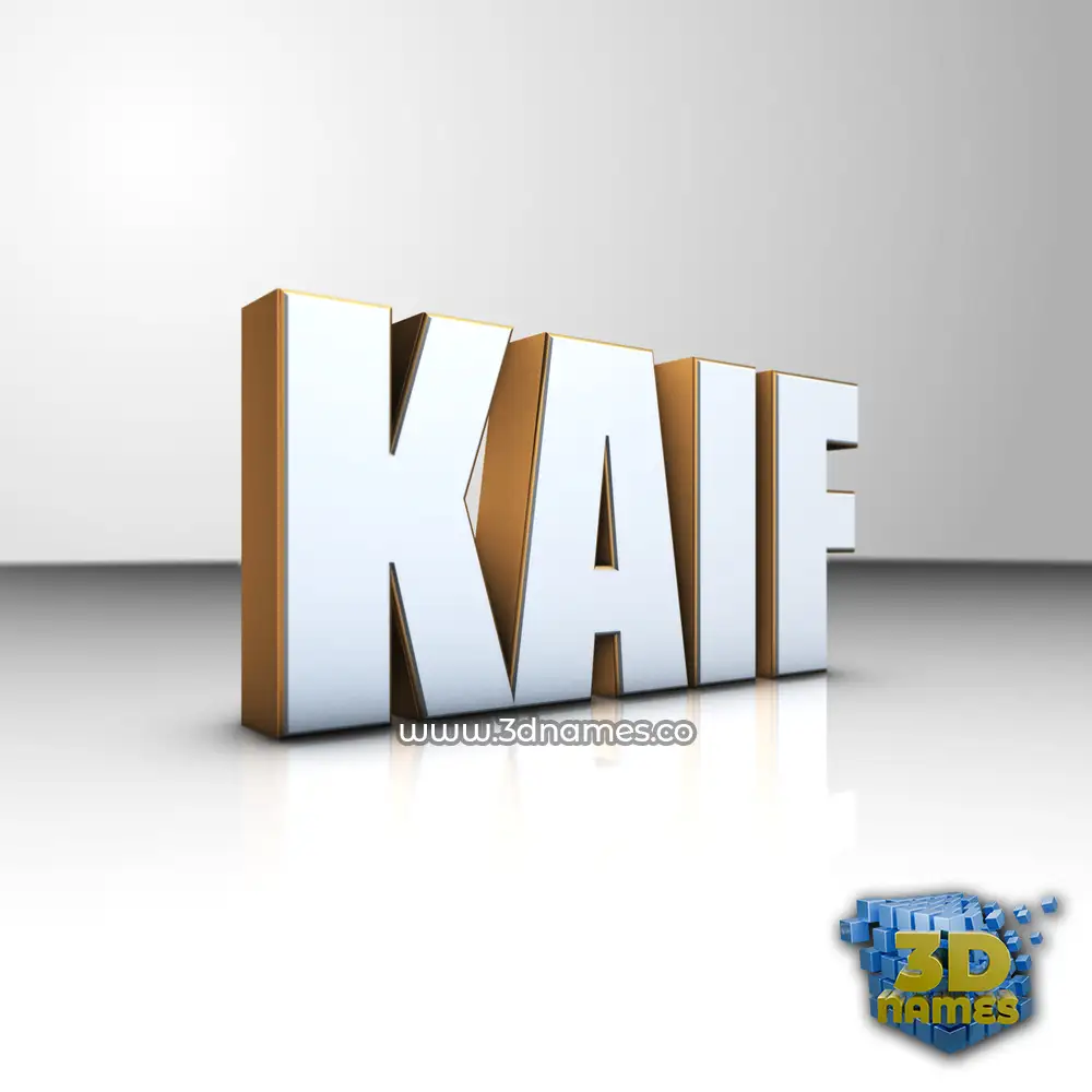 kaif in White'n'Gold style - 3D name wallpaper