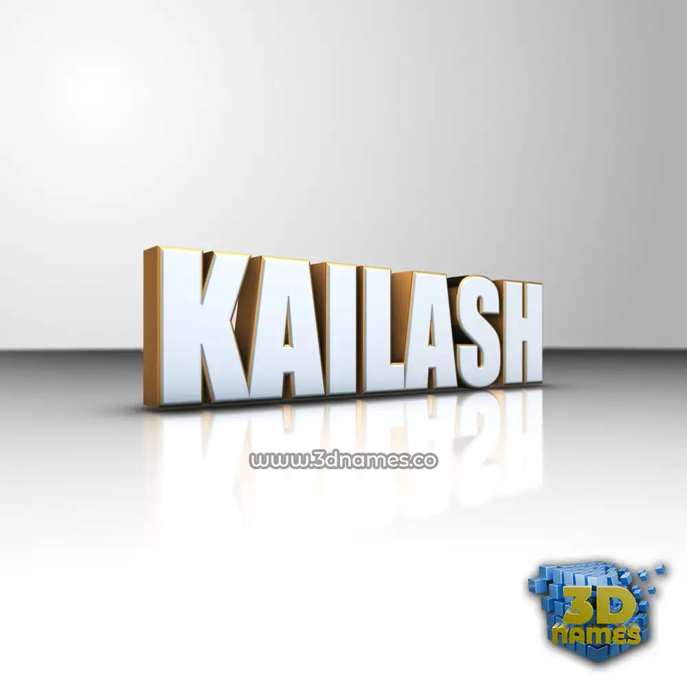 kailash in White'n'Gold style - 3D name wallpaper
