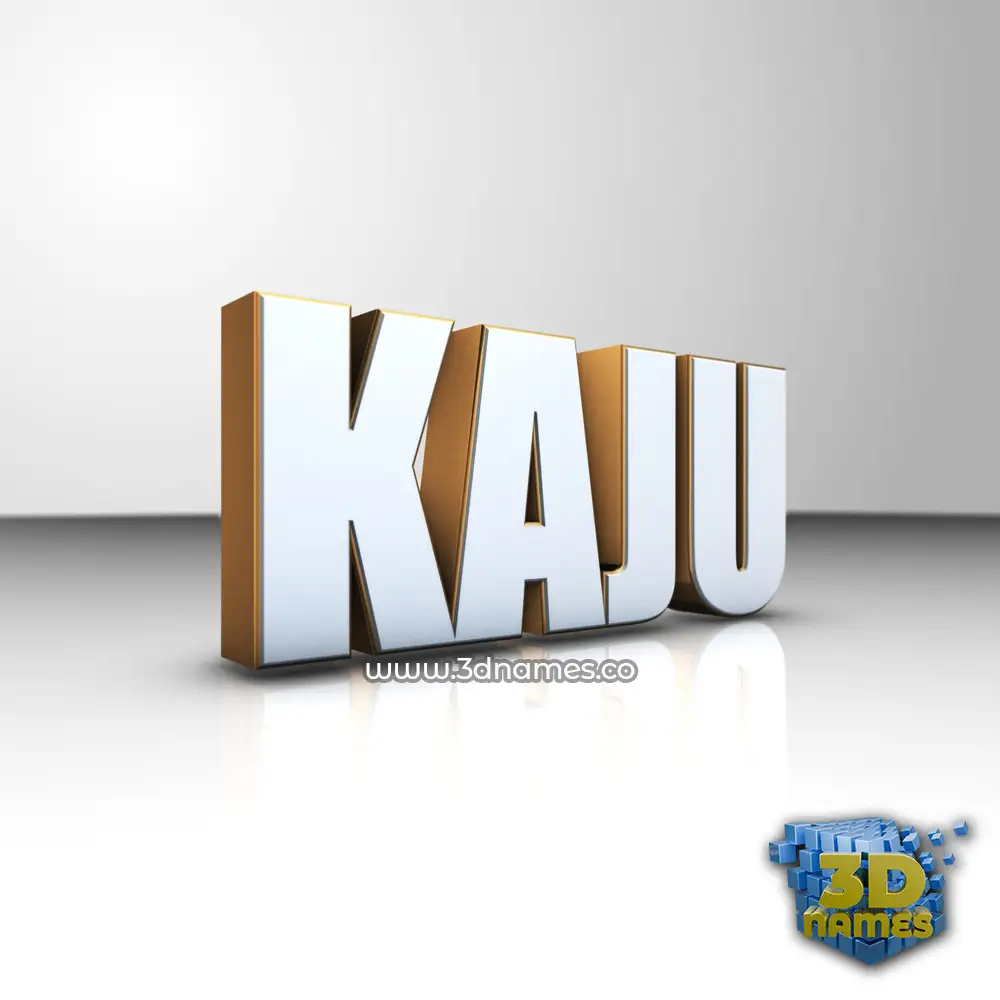 kaju in White'n'Gold style - 3D name wallpaper