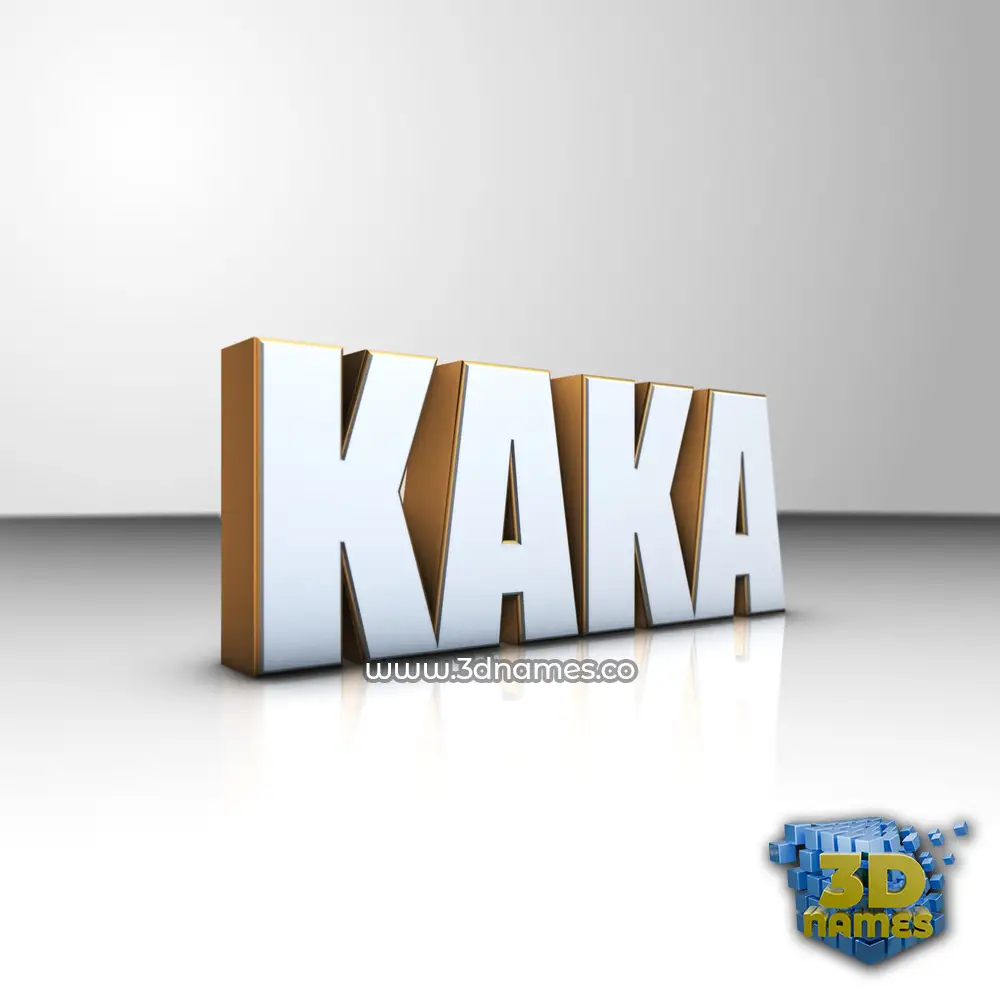 kaka in White'n'Gold style - 3D name wallpaper