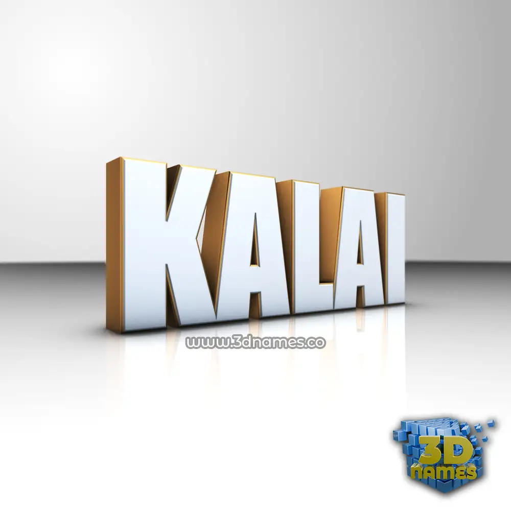 kalai in White'n'Gold style - 3D name wallpaper