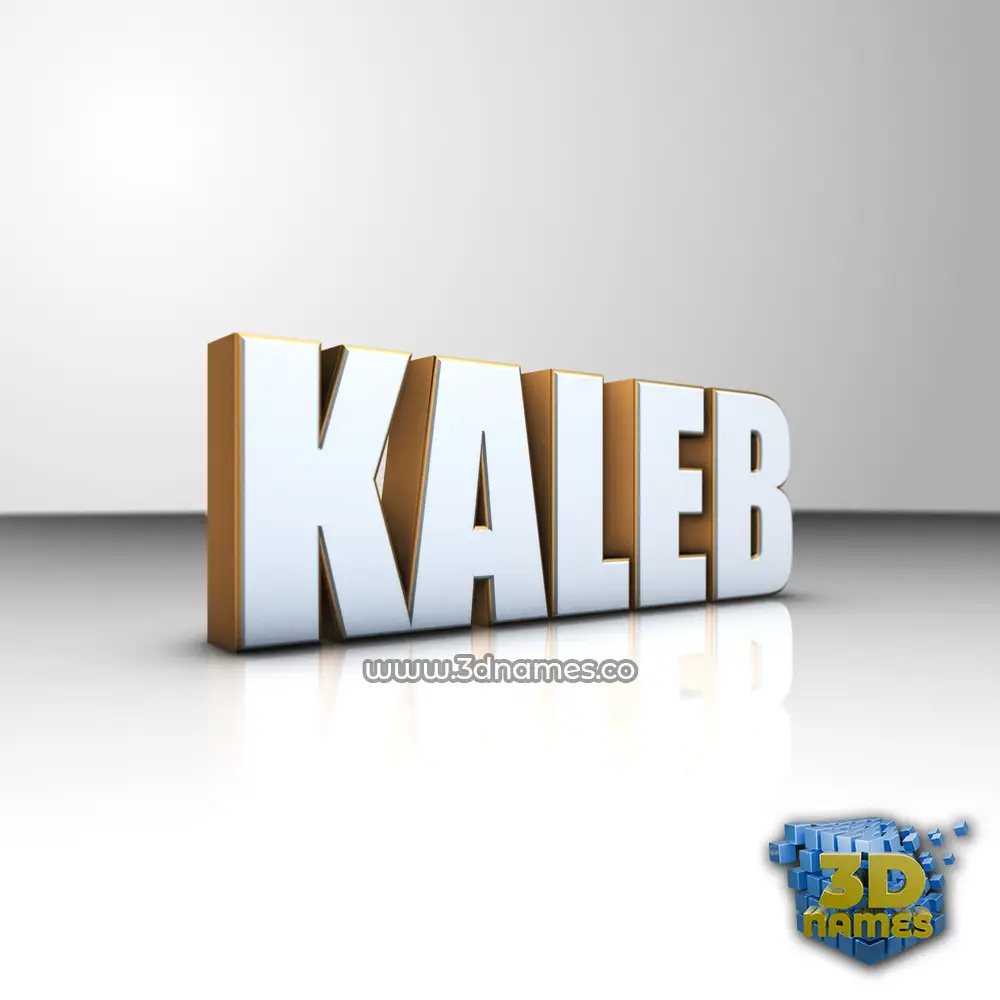 kaleb in White'n'Gold style - 3D name wallpaper